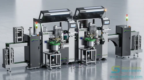 Dual S7040 odd-form insertion system with inline conveyors and component presentation units